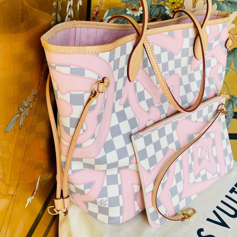π Louis Vuitton Neverfull Damier Azure Tahitienne Ltd Edition RARE - Picture 4 of 17